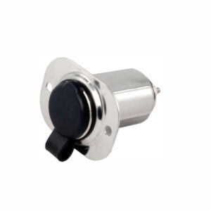 12V inbouwstopcontact, vierkant, met snelring en RVS front