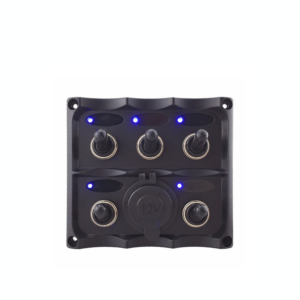Schakelpaneel 5 schakelaars met 12V/24V stopcontact