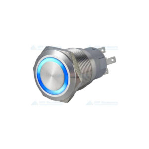RVS led drukschakelaar 24V on-off, blauw of rood