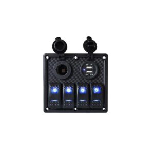 Schakelpaneel 12V/24V LED met 12V- en dubbele USB-aansluiting