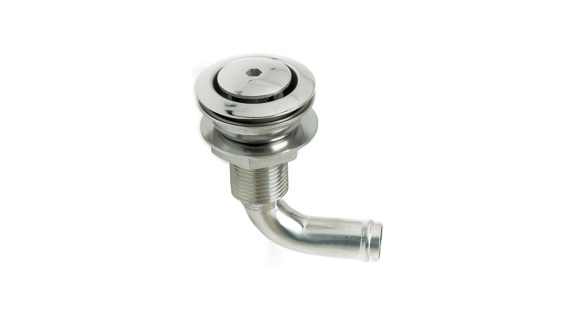 Tankbeluchter 90°, slang 16 mm, RVS 316 of zwart