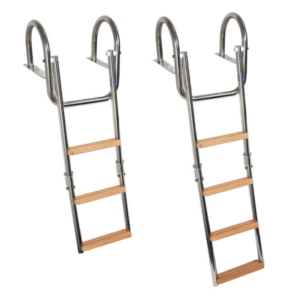Handrail zwemtrap, 3 teakhouten treden